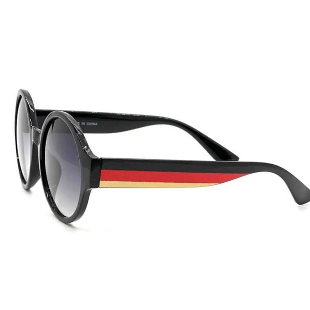 Round Men Sunglasses Black Frame Lens Fashion Retro 80's 90's Style Hip Hop 2026